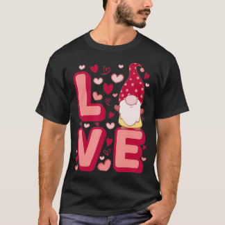 Cute Gnomes Heart Love Happy Valentine's Day  Tシャツ