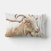 Cute Goat Farmhouse Decor ランバークッション (裏面)