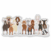 cute goat group sticker シール (正面)