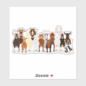 cute goat group sticker シール (シート)