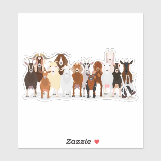 cute goat group sticker シール (シート)