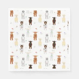 Cute Goats Farm Animals スタンダードランチョンナプキン