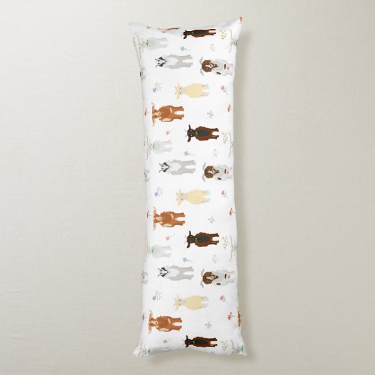 Cute Goats Farm Animals ボディピロー (裏面 (縦))