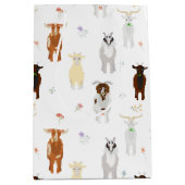 Cute Goats Farm Animals ミディアムペーパーバッグ (正面)