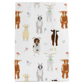 Cute Goats Farm Animals ミディアムペーパーバッグ (裏面)