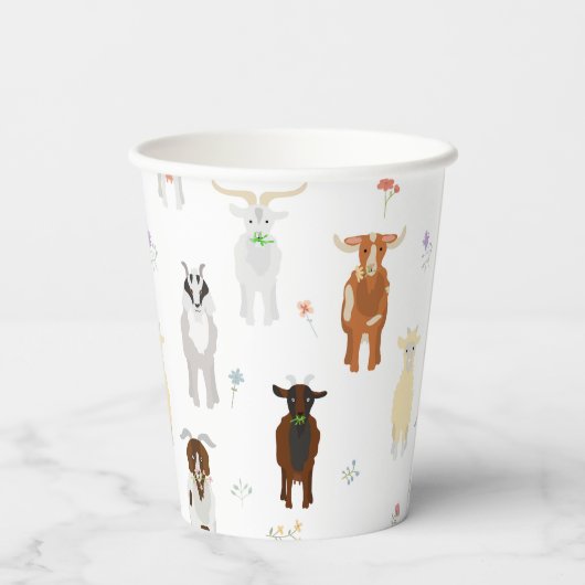 Cute Goats Farm Animals 紙コップ (裏面)