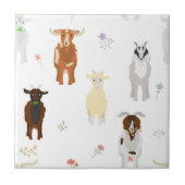 Cute Goats Farm Animals Kids Seamless Pattern タイル (正面)