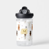 Cute Goats Farm Animals Monogrammed ウォーターボトル (正面)