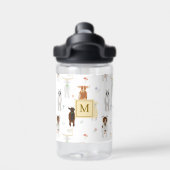 Cute Goats Farm Animals Monogrammed ウォーターボトル (背面)