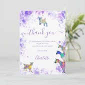 Cute Goats Farm Birthday Party Thank You サンキューカード (スタンド正面)
