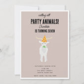 Cute Goats Farm Party Animals Goat Birthday Theme 招待状 (正面)