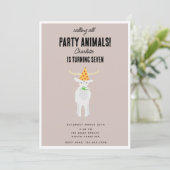 Cute Goats Farm Party Animals Goat Birthday Theme 招待状 (スタンド正面)
