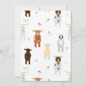 Cute Goats Farm Party Animals Goat Birthday Theme 招待状 (裏面)