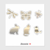 Cute Gold Animals Insects  シール (シート)