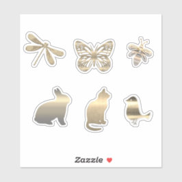 Cute Gold Animals Insects  シール