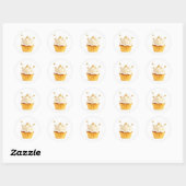 Cute Gold Cupcake Stickers ラウンドシール (シート)