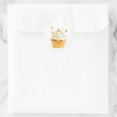 Cute Gold Cupcake Stickers ラウンドシール (バッグ)