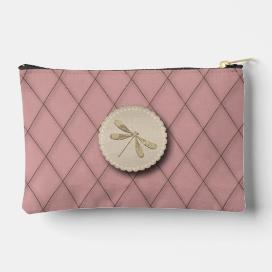 Cute Gold Dragonfly アクセサリーポーチ (裏面)