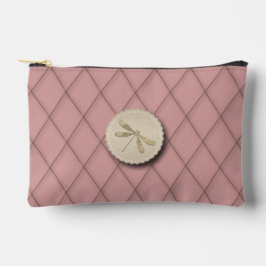 Cute Gold Dragonfly アクセサリーポーチ (正面)