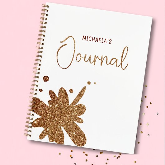 Cute Gold Glitter Splatter Journal Notebook ノートブック