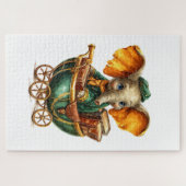 Cute Gold Green Elephant Puzzles  ジグソーパズル (横)