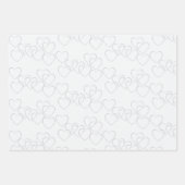 Cute Golden and Silver Heart Charms on White ラッピングペーパーシート (正面2)