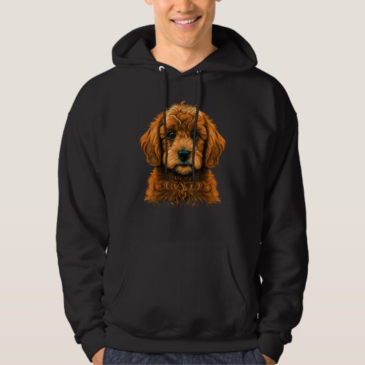 Cute Golden Doodle Dog on Goldendoodle  1 パーカ (正面)