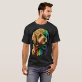 Cute Golden Doodle Dog on Goldendoodle Tシャツ (正面フル)