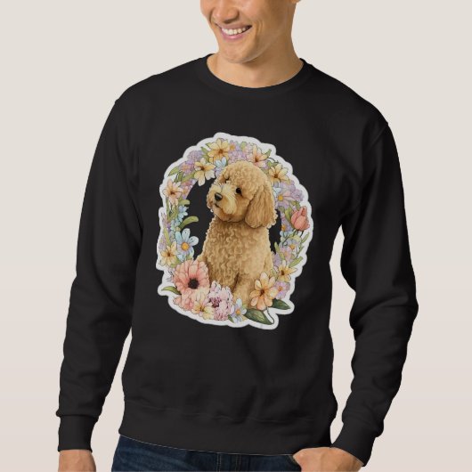 Cute Golden Doodle Flower summer Floral Goldendood スウェットシャツ (正面)