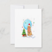 Cute Golden Retriever Christmas Dog Light Tree 出欠カード (正面)