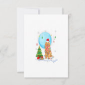Cute Golden Retriever Christmas Dog Light Tree 出欠カード (裏面)