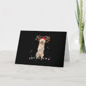 Cute Golden Retriever Christmas Lights Reindeer カード (正面)