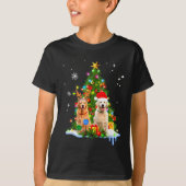 Cute Golden Retriever Christmas Tree  Tシャツ (正面)