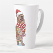 Cute Golden Retriever Dog Funny Xmas Holiday Gift カフェラテマグ (右アングル)