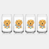 Cute Golden Retriever Dog Illustration Can Glass S ガラス缶 (裏面)