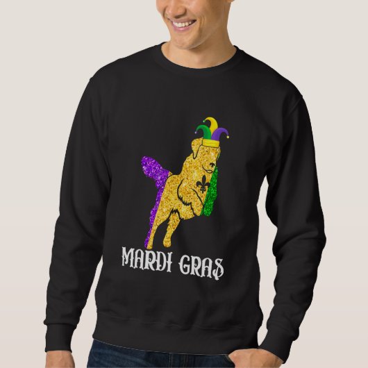 Cute Golden Retriever Dog Lover Mardi Gras Party J スウェットシャツ (正面)
