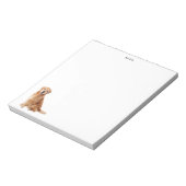 Cute Golden Retriever Dog Personalized Name ノートパッド (回転)