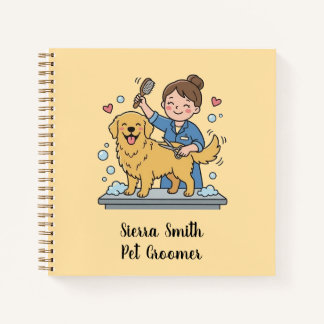 Cute Golden Retriever Grooming Professional Notes ノートブック