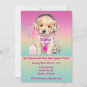 Cute Golden Retriever Puppy Personalized Birthday 招待状 (正面)