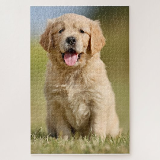 Cute Golden Retriever Puzzle ジグソーパズル (縦)