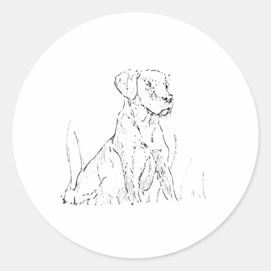 Cute Golden Retriever Sticker ラウンドシール (正面)