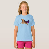 Cute Golden Retriever Superhero Kid's T-Shirt Tシャツ (正面フル)