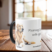 Cute Golden Retriever Watercolor Personalize モーフィングマグカップ