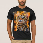 Cute Golden Tabby Kitten – Cozy Autumn Cat Illustr Tシャツ (正面)