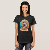 Cute Goldendoodle Dog on Golden Doodle  1 Tシャツ (正面フル)