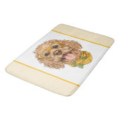 Cute Goldendoodle Dog Sunglasses Oranges バスマット (アングル)