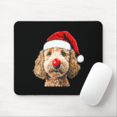 Cute Goldendoodle Dogs Christmas Santa Golden Dood マウスパッド (マウス)