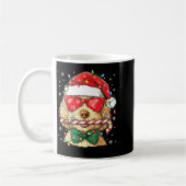 Cute Goldendoodle Santa Hat Xmas Lights Goldendood コーヒーマグカップ (左)