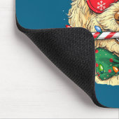 Cute Goldendoodle Santa Hat Xmas Lights Goldendood マウスパッド (コーナー)