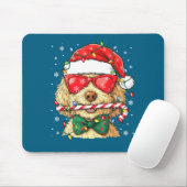 Cute Goldendoodle Santa Hat Xmas Lights Goldendood マウスパッド (マウス)